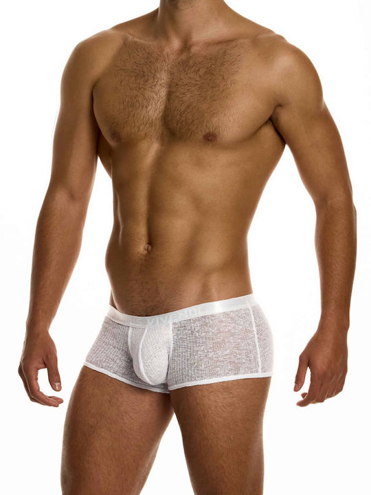Boxer Alb Cu Imprimeuri