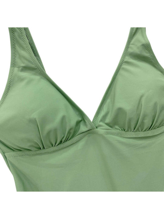 Costum De Baie Întreg Cu Burete Detașabil Verde