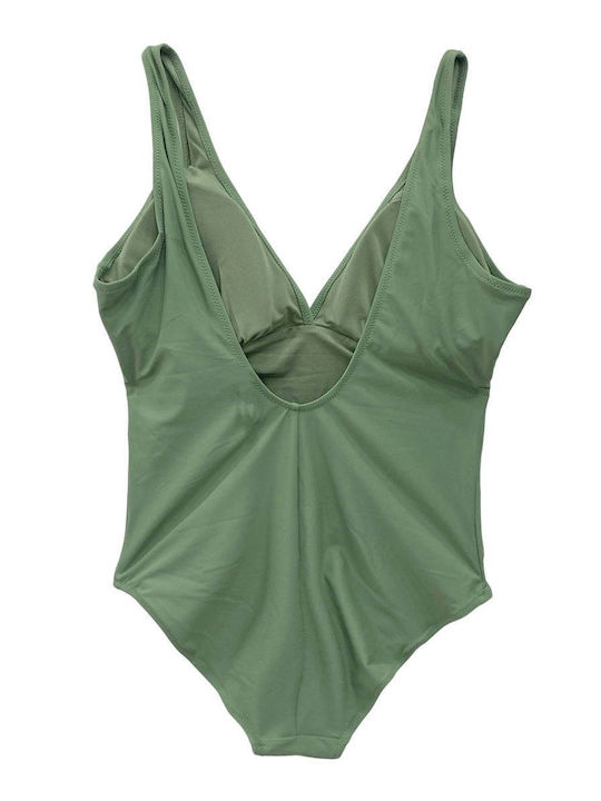 Costum De Baie Întreg Cu Burete Detașabil Verde