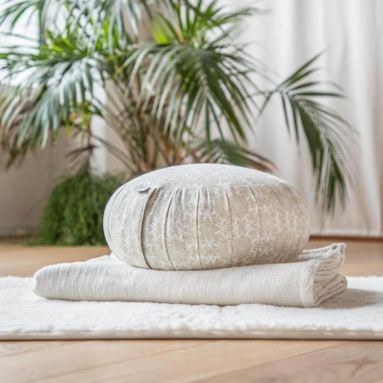 Bodhi Zafu Maharaja Meditation Cushion Ecru