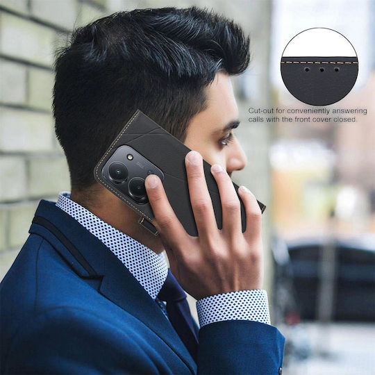 Binfen Leather Silicone Wallet Black (Xiaomi Redmi 15c 5g/4g)