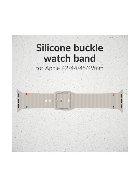 Mobilize Силиконова Каишка Бежов (Apple Watch Series 42/44/45/49 Mm)