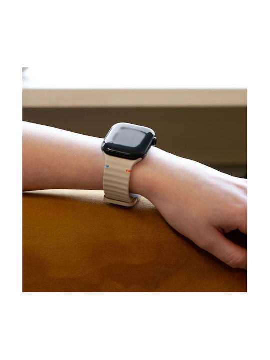Mobilize Силиконова Каишка Бежов (Apple Watch Series 42/44/45/49 Mm)
