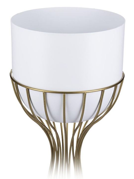 HowHomely Vază Pentru Plante Metalică Auriu Cu Suport
