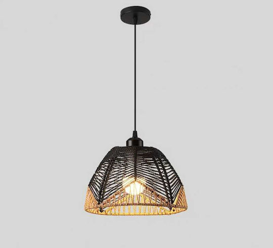 Deckenleuchte Boho Raster mit Lampenbirnensockel E27 25x16cm