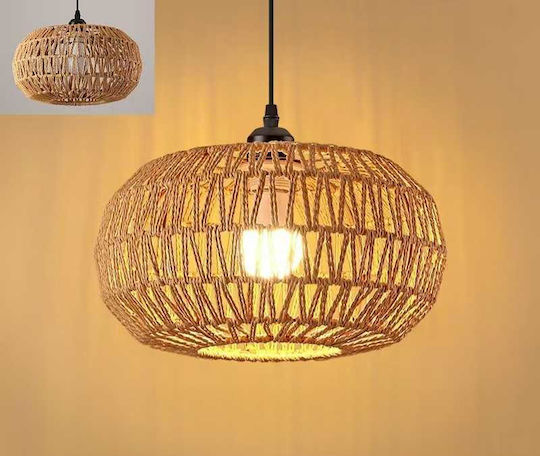 Deckenleuchte Boho Raster mit Lampenbirnensockel E27 32x20cm