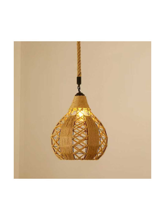 Boho Grid Pendant Light with E27 Socket 30x33cm