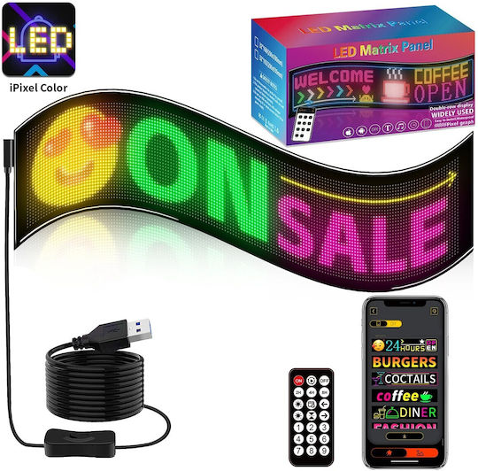 GloboStar Плъзгаща се LED Табела Едностранна Водоустойчива 160x32cm RGB