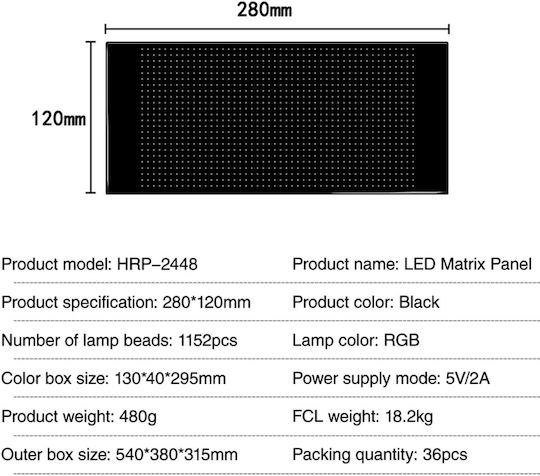 GloboStar Scrollendes LED-Schild Einseitig Wasserdicht 48x24cm RGB