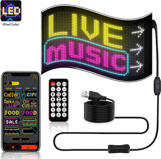 GloboStar Плъзгаща се LED табела Едностранно Водоустойчив 64x32cm RGB