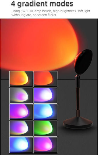 GloboStar Прожектор Декоративно Осветително Тяло LED RGB Залез 10x10x27см.