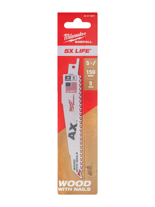 Ламели за саблен трион ''ах'' 5 Бройки Milwaukee 48475021 150*5