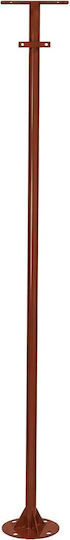 Globostar Helios-280 Glb-000-0005 Metal Galvanized Lighting Pole Solar Outdoor Spotlight RAL 8004 Corten Brown Matte W35 × D25 × H280cm Glb-000-0005