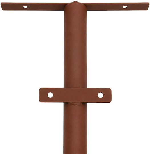 Globostar Helios-280 Glb-000-0005 Metal Galvanized Lighting Pole Solar Outdoor Spotlight RAL 8004 Corten Brown Matte W35 × D25 × H280cm Glb-000-0005