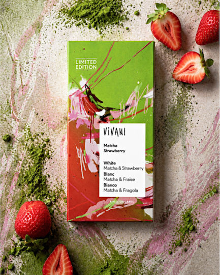 Vivani Organic Chocolate White Strawberry 80gr