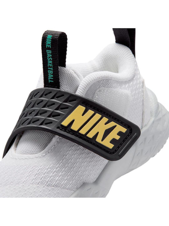 Team Hustle D 12 Kids Sports Shoes Running with Hoop & Loop Closure White