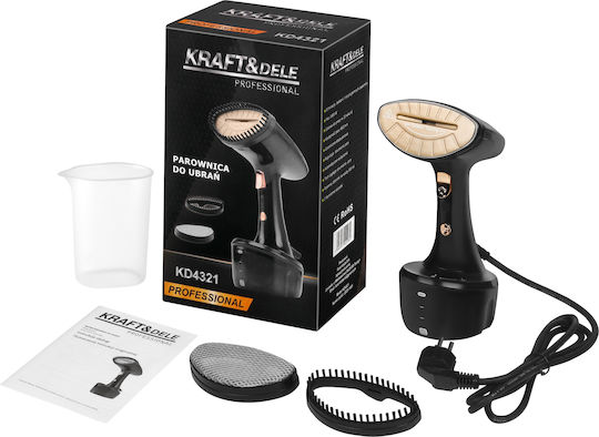 Kraft & Dele Aparate De Calcat Vertical De Mână 1800W Cu Rezervor 300ml Negru
