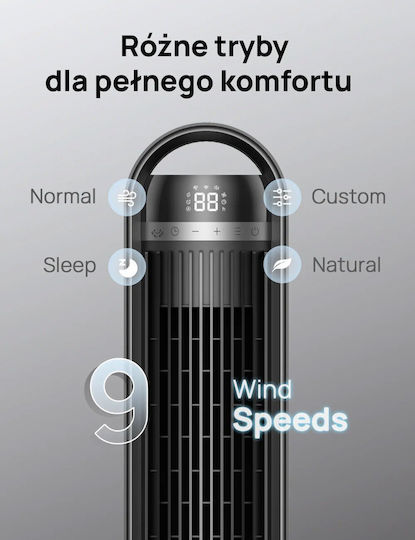 Dreo Dreo Turm Ventilator 35W mit Fernbedienung Schwarze