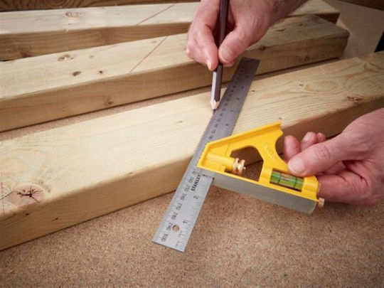 Stanley Universal Carpenters Metallic Angle Ruler with Spirit Level 30cm