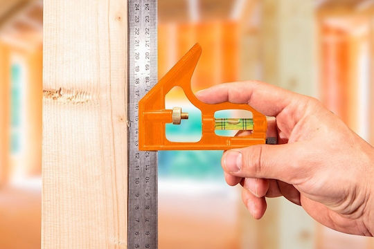 Neo Tools Winkelmesser Zimmerleute Metallisch Länge 30cm mit Wasserwaage