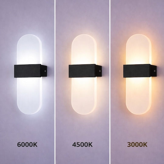 VenCore Modern Wall Lamp with Integrated LED and Warm to Cool White Light 5x30cm