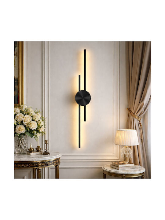VenCore Modern Wall Lamp with Integrated LED and Adjustable White Light Black