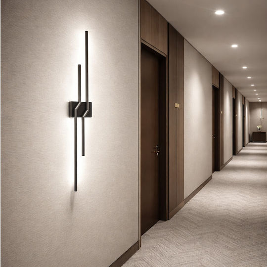 VenCore Modern Wall Lamp with Integrated LED and Adjustable White Light Black