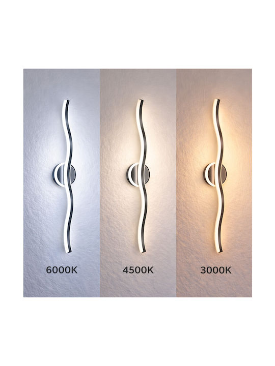 VenCore Modern Wall Lamp with Integrated LED and Adjustable White Light Black