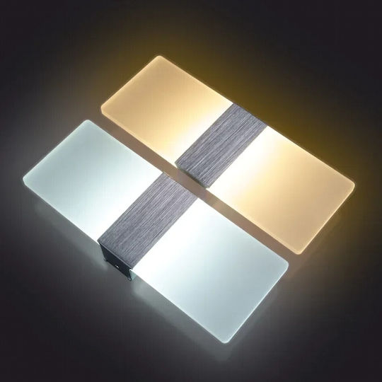 VenCore Modern Wall Lamp with Integrated LED and Adjustable White Light Silver 5x30cm
