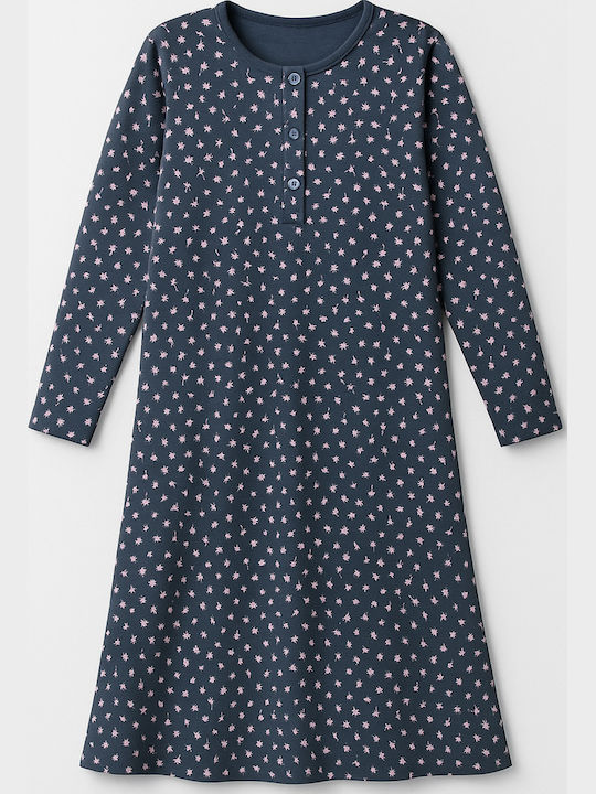 Cherry Winter Cotton Women's Nightgown Charcoal