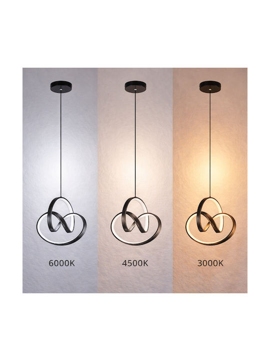 VenCore White LED Pendant Ceiling Light with Warm to Cool White Light 25x25x32cm