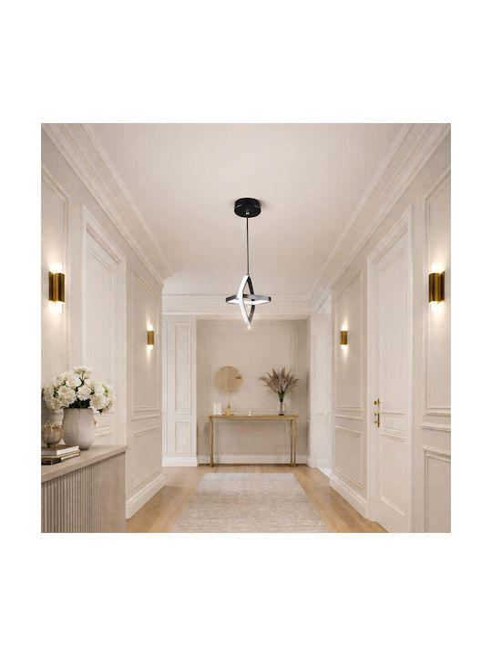 VenCore Black LED Ceiling Light with Adjustable Warm to Cool White Light 22x22x24cm