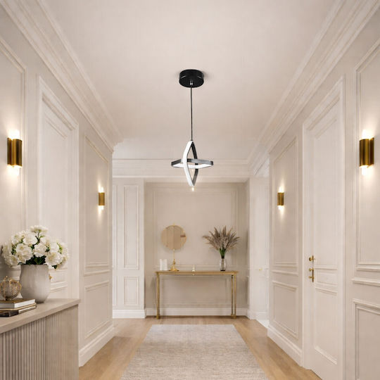VenCore Black LED Ceiling Light with Adjustable Warm to Cool White Light 22x22x24cm