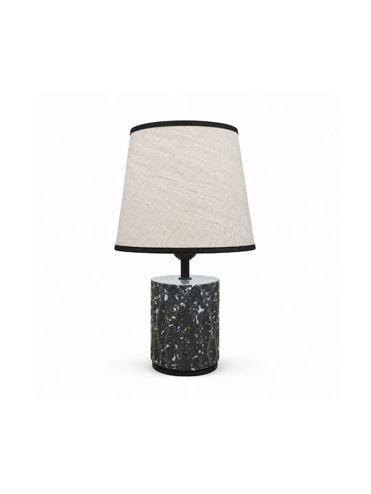 Metal Table Lamp for E27 Fitting with Beige Shade and Orange Base