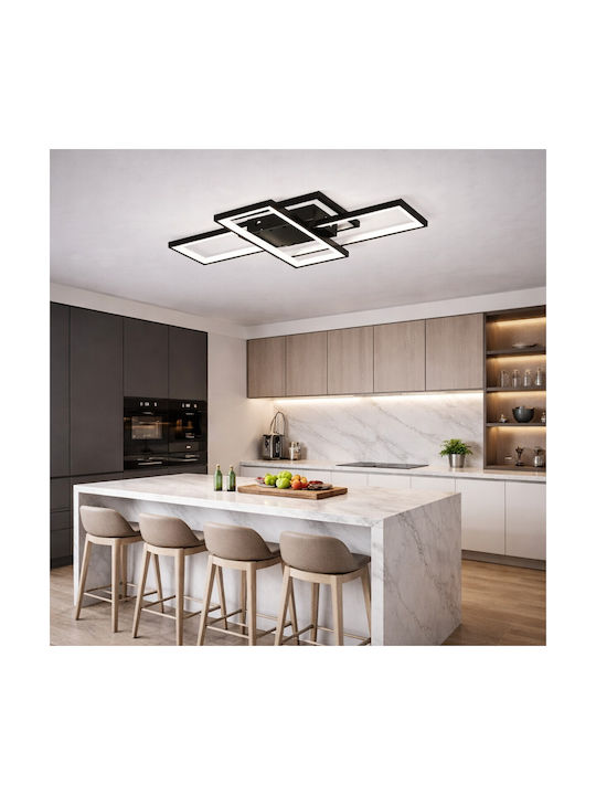 VenCore Ceiling Light 90cm Black with Integrated LED and Remote Control