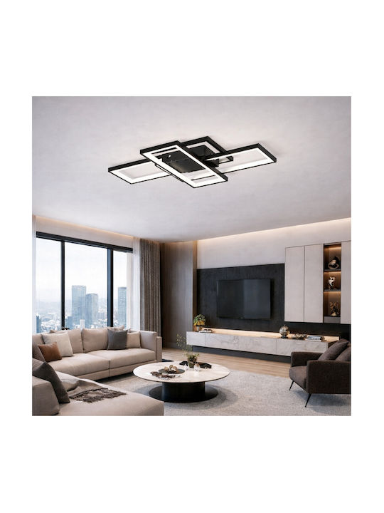 VenCore Ceiling Light 90cm Black with Integrated LED and Remote Control