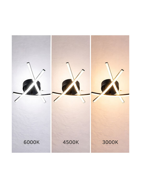 VenCore Plafonieră de Tavan 48cm Neagră cu LED Integrat și Telecomandă