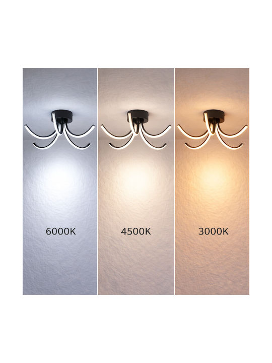 VenCore Ceiling Light 53cm Black with Integrated LED and Remote Control