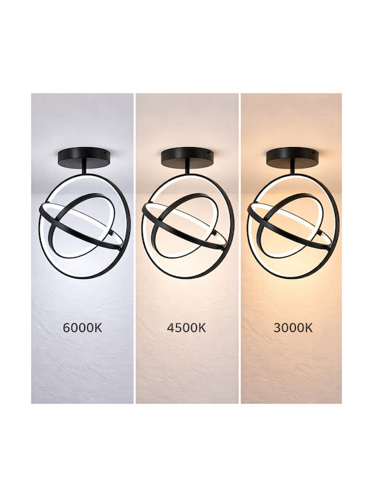 VenCore Ceiling Light 36cm Silver with Integrated LED and Remote Control