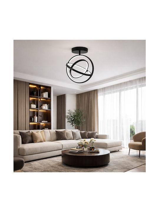 VenCore Ceiling Light 36cm Silver with Integrated LED and Remote Control