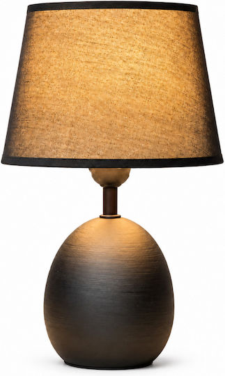 Metal Table Lamp for E27 Fitting with Black Shade and Bronze Base