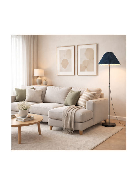 VenCore Floor Lamp H150xL35cm with Socket for E27 Bulb Silver