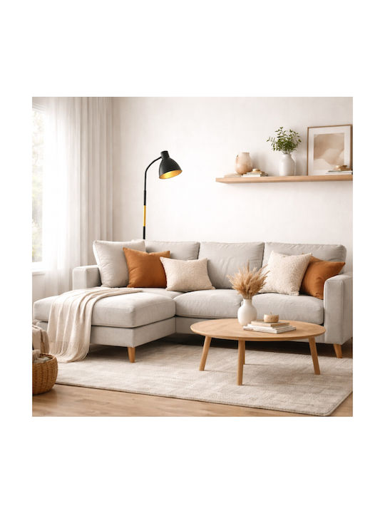 VenCore Lampadar de Podea Înălțime 150xLungime 23 cm cu Bază pentru Bec E27 Argintiu