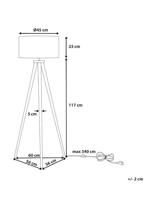 Beliani Lampa de podea Gri