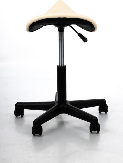 Pony Medizinischer Hocker Cream Ergonomischer Rollenstuhl Anatomische Position Bett Massage Physiotherapie Reflexologie Zahnärzte Stoßdämpfer Kunststoffbasis