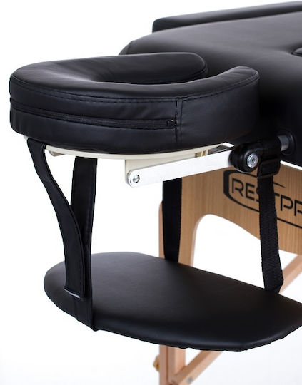 Rest Pro VIP 2 Pat Masaj și Fizioterapie Portabil/Pliabil Negru din Lemn 192x70cm