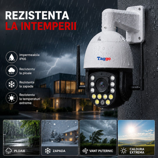 Taggo TAGGO-PRO50-99X-WIFI IP Cameră de Supraveghere Wi-Fi/4G Full HD+ 5MP Rezistentă la Apă cu Comunicare Bidirecțională pe Baterie