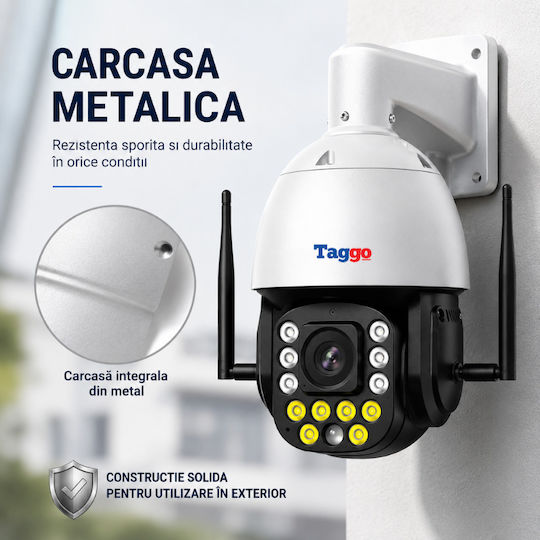 Taggo TAGGO-PRO50-99X-WIFI IP Cameră de Supraveghere Wi-Fi/4G Full HD+ 5MP Rezistentă la Apă cu Comunicare Bidirecțională pe Baterie