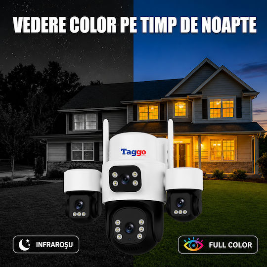 Taggo Pro Q50 IP Cameră de Supraveghere 4G 15MP Impermeabilă cu Comunicare Bidirecțională și Obiectiv de 1.6mm