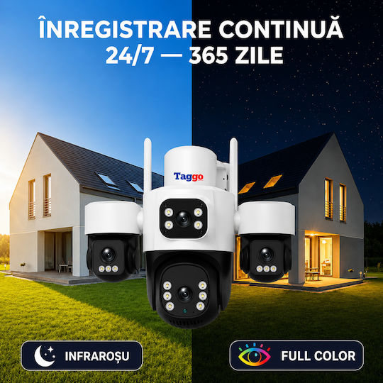 Taggo Pro Q50 IP Cameră de Supraveghere 4G 15MP Impermeabilă cu Comunicare Bidirecțională și Obiectiv de 1.6mm